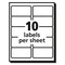 Avery 2 in. x 4 in. Matte Clear Easy Peel Mailing Labels with Sure Feed Technology for Inkjet Printers - Clear (10/Sheet, 25 Sheets/Pack)